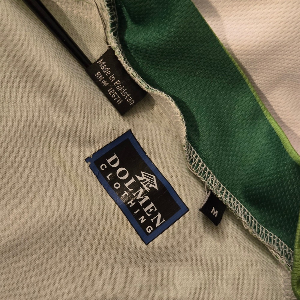 Dolmen Clothing Mens Ireland Cycling Jersey Short Sleeve Green White M - Picture 4 of 10